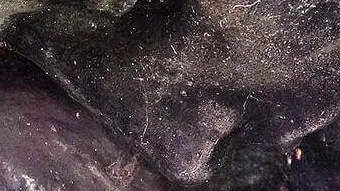 Sculpture of a woman looking down sadly